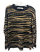 Lovers + Friends Size M Black & Tan Acrylic Crew Neck Horizontal Lines Sweater Black & Tan / M