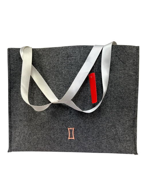 Kit Ace Gray & White Wool Felt Ribbon Tote Bag Gray & White / Large