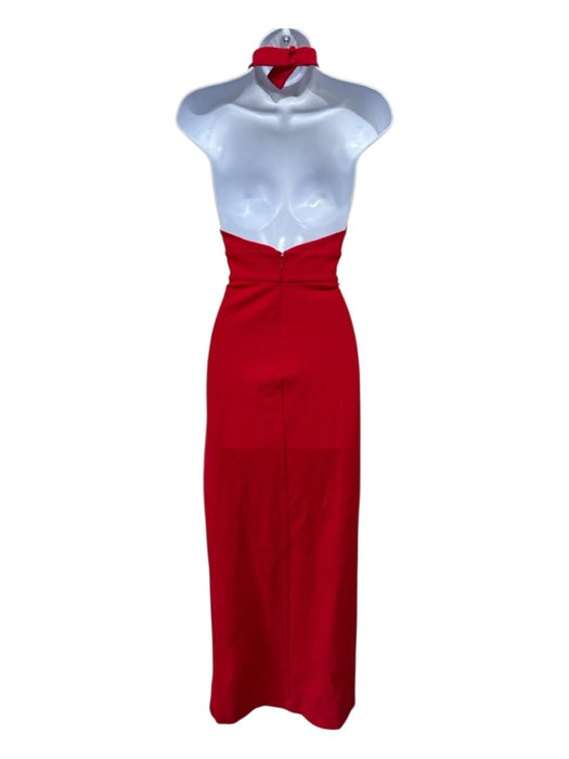 Lovers + Friends Size S Red Rayon Deep V Sleeveless High Slit Gown Red / S