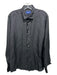 Eton Size L Black Silk Button Down Collared Long Sleeve Top Black / L