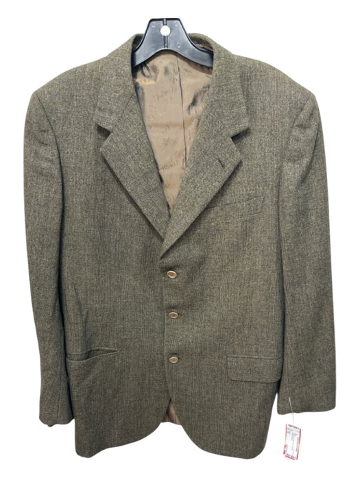 Brioni Green & Tan Wool Plaid 3 button Men's Blazer Green & Tan / 42