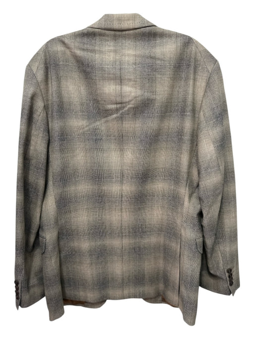 Kenzo NWT Beige & Gray Wool Plaid Peak Lapel 2 Button Men's Blazer Beige & Gray / 40