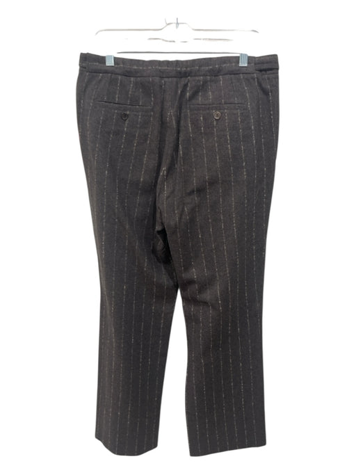 Ann Demeulemeester Size M Gray & White Wool High Rise Pinstripe Zip & Hook Pants Gray & White / M