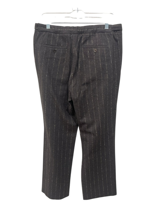 Ann Demeulemeester Size M Gray & White Wool High Rise Pinstripe Zip & Hook Pants Gray & White / M