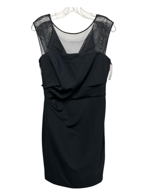 Vera Wang Size 10 Black Polyester & Spandex Sleeveless Mesh Trim Dress Black / 10