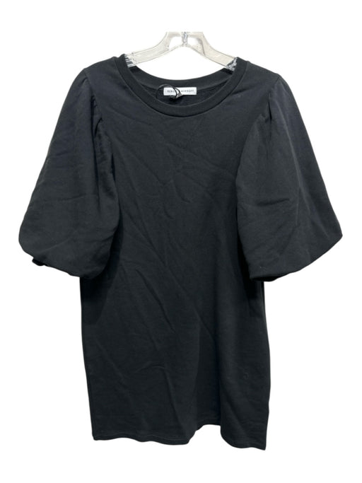 Rebecca Minkoff Size M Black Cotton 1/2 Balloon Sleeve Crew Neck Dress Black / M