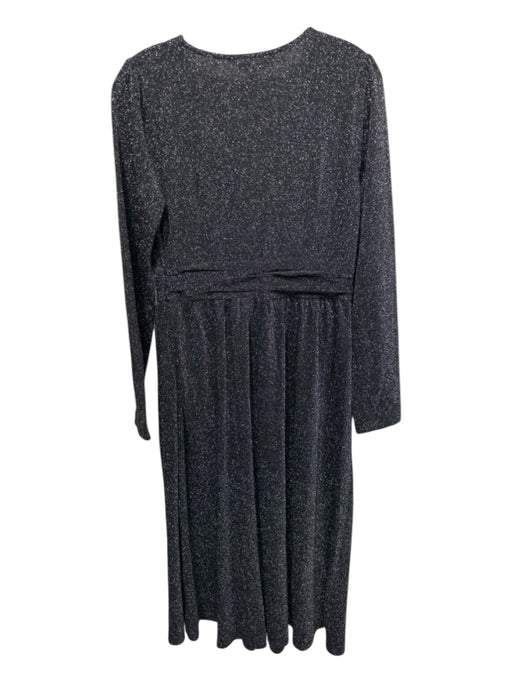 Boden Size 6 Silver & Black Polyester Blend Long Sleeve Silver Thread Dress Silver & Black / 6