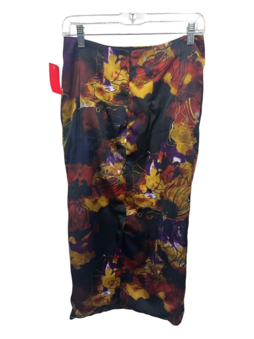 Azeeza Size S Black, Yellow & Multi No Fabric Tag Back Zip Abstract Print Skirt Black, Yellow & Multi / S