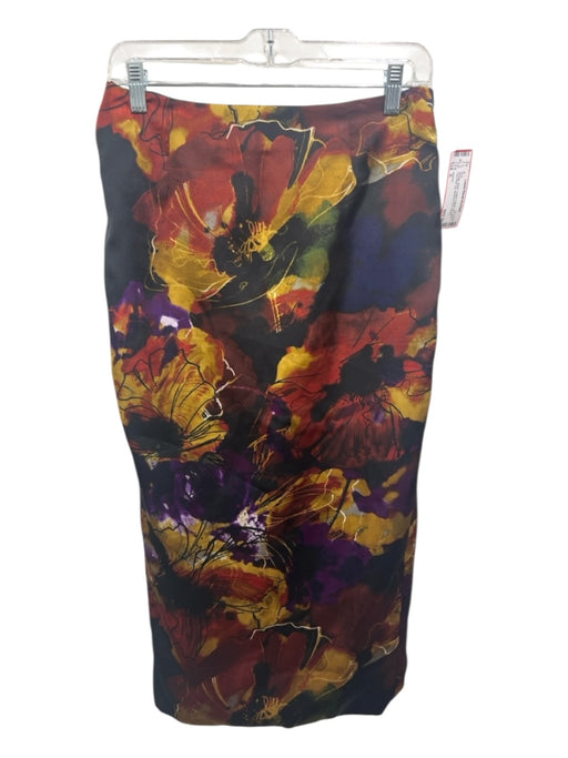 Azeeza Size S Black, Yellow & Multi No Fabric Tag Back Zip Abstract Print Skirt Black, Yellow & Multi / S