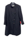Marina Rinaldi Size M Black & Brown Wool Wooden Buttons Paneled Pockets Coat Black & Brown / M
