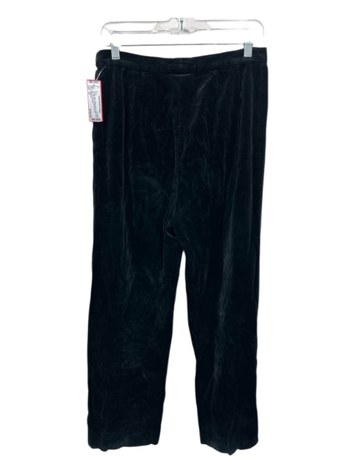 Valentino Size 12 Black Cotton Blend Velvet Side Zip High Rise Straight Pants Black / 12