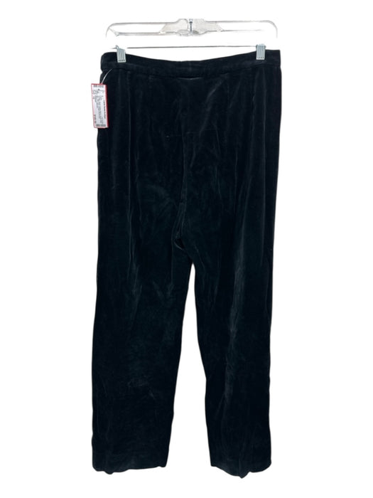 Valentino Size 12 Black Cotton Blend Velvet Side Zip High Rise Straight Pants Black / 12