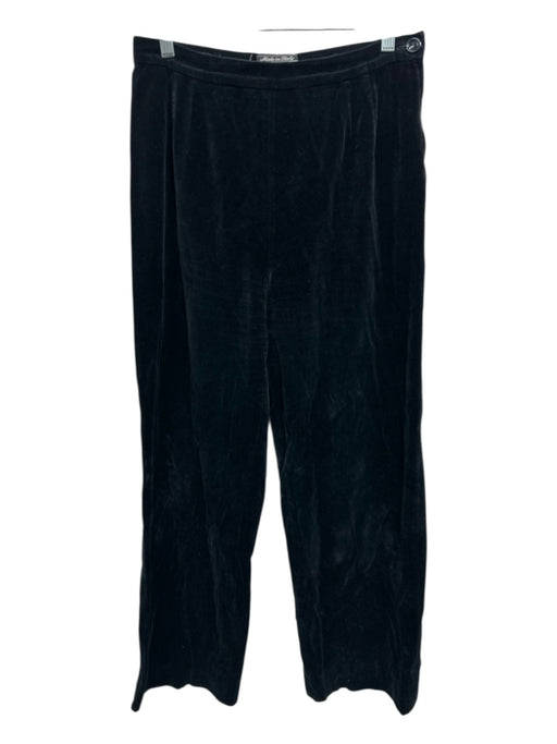 Valentino Size 12 Black Cotton Blend Velvet Side Zip High Rise Straight Pants Black / 12