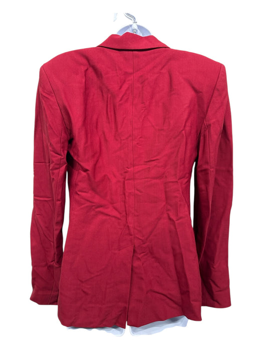 Khaite Size 2 Blood Red Viscose Blend 2 Buttons Darted Welt Pocket Blazer Jacket Blood Red / 2