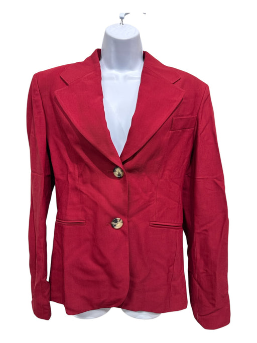Khaite Size 2 Blood Red Viscose Blend 2 Buttons Darted Welt Pocket Blazer Jacket Blood Red / 2