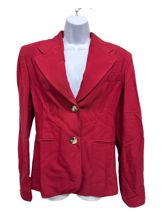 Khaite Size 2 Blood Red Viscose Blend 2 Buttons Darted Welt Pocket Blazer Jacket Blood Red / 2