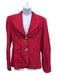Khaite Size 2 Blood Red Viscose Blend 2 Buttons Darted Welt Pocket Blazer Jacket Blood Red / 2