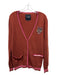 Le Superbe Size S Maroon & Pink Cashmere Metallic Accent Cat Patch Cardigan Maroon & Pink / S