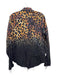 R13 Size S Yellow, Brown & Black Cotton Long Sleeve Leopard Ombre Top Yellow, Brown & Black / S