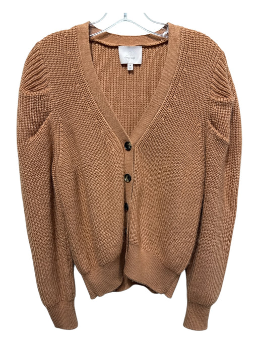 5a7 Cinq a Sept Size M Brown Polyester Blend Button Up Knit Long Sleeve Cardigan Brown / M