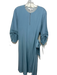 Tibi Size 4 Dusty Blue Silk Long Sleeve V Neck Midi Dress Dusty Blue / 4