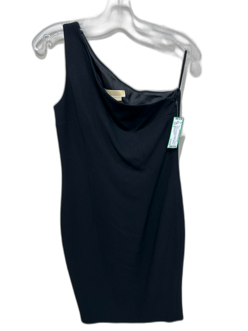 Michael Kors Size 2 Black Wool Blend One Shoulder Sleeveless Darted Dress Black / 2