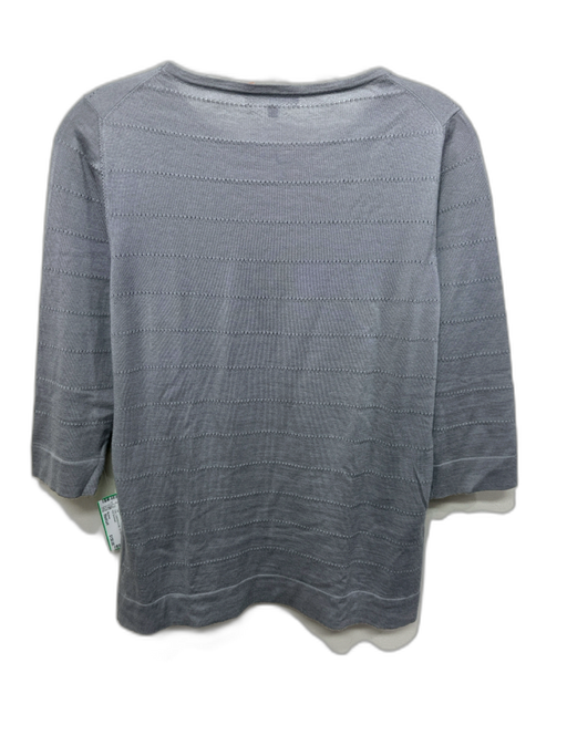 Marlowe Size Medium Gray Cashmere & Silk 3/4 Sleeve Open Knit Top Gray / Medium