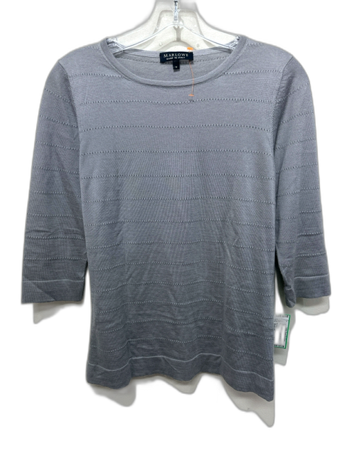 Marlowe Size Medium Gray Cashmere & Silk 3/4 Sleeve Open Knit Top Gray / Medium