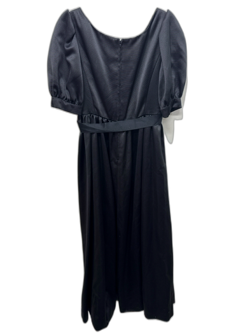 Mollie Parnis Boutique Size 8 Black Polyester Ribbed Empire Waist Bow Gown Black / 8