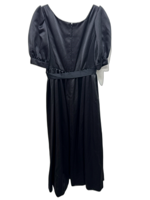 Mollie Parnis Boutique Size 8 Black Polyester Ribbed Empire Waist Bow Gown Black / 8