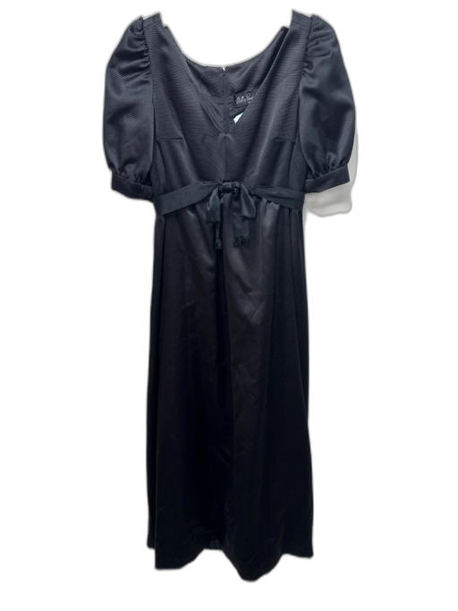 Mollie Parnis Boutique Size 8 Black Polyester Ribbed Empire Waist Bow Gown Black / 8