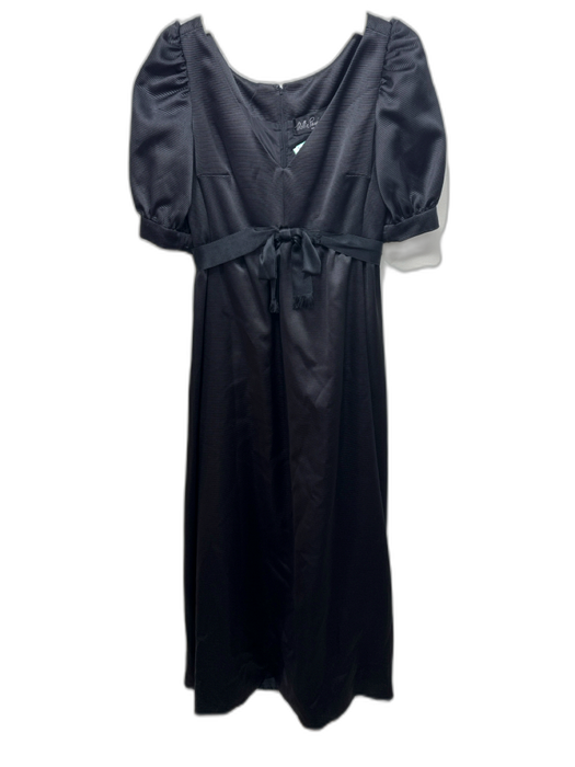Mollie Parnis Boutique Size 8 Black Polyester Ribbed Empire Waist Bow Gown Black / 8