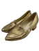 Sarah Flint Shoe Size 35.5 Gold Leather Foil Almond Toe Block heel Pumps Gold / 35.5
