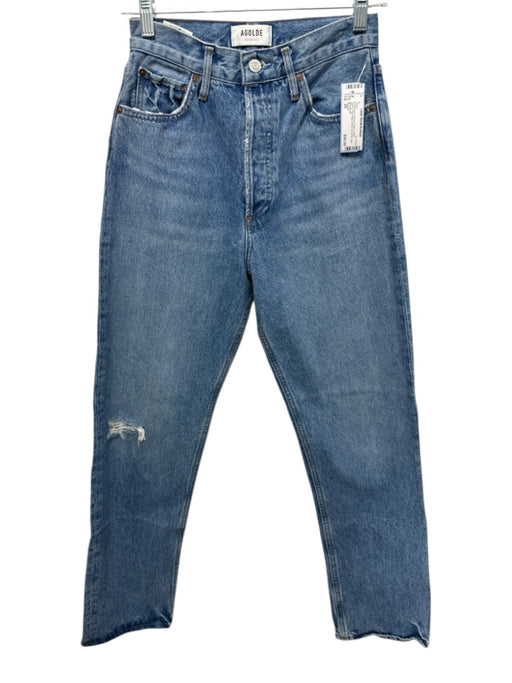 Agolde Size 25 Medium Wash Cotton Denim High Rise Button & Zip Fly Slim Jeans Medium Wash / 25