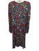 Farm Rio Size M Black & Multi Viscose Floral V Neck Button Front Dress Black & Multi / M