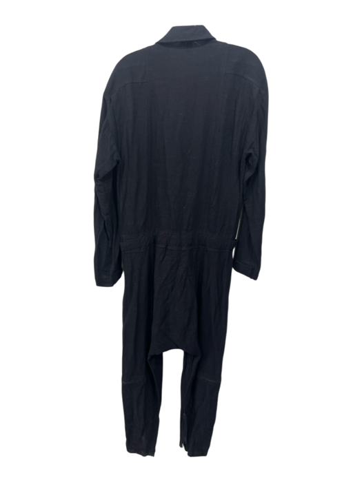 Skingraft Size M Black Linen Solid Jumpsuit Men's Jacket Black / M