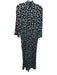 Rixo Size 6 Black & Light Blue Viscose Floral V Neck Tie Neck Flare Leg Jumpsuit Black & Light Blue / 6