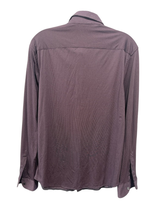 Armani Size L Red Synthetic Micro Button up Men's Long Sleeve Shirt Red / L