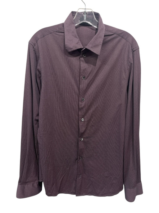 Armani Size L Red Synthetic Micro Button up Men's Long Sleeve Shirt Red / L