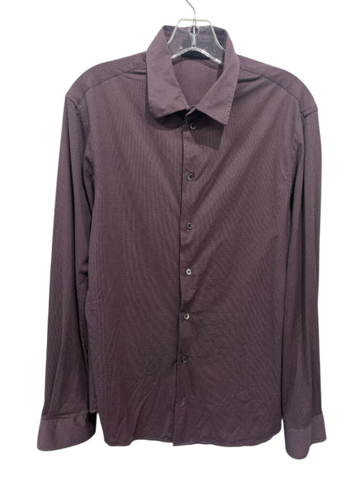 Armani Size L Red Synthetic Micro Button up Men's Long Sleeve Shirt Red / L