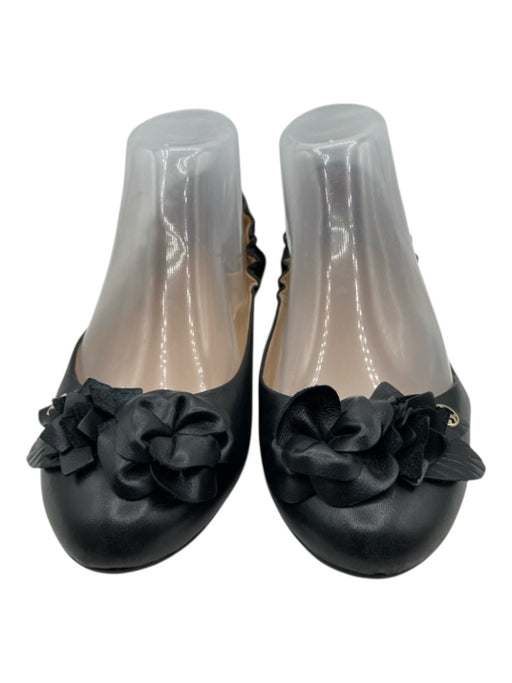 Tory Burch Shoe Size 8 Black Patent Leather Floral Application Stretch Shoes Black / 8