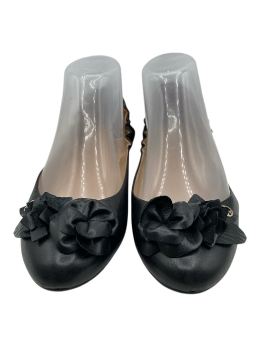 Tory Burch Shoe Size 8 Black Patent Leather Floral Application Stretch Shoes Black / 8