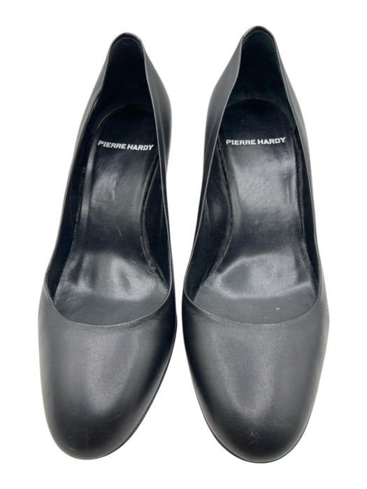 Pierre Hardy Shoe Size 36.5 Black Leather Block Heel Almond Toe Pump Shoes Black / 36.5