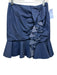 Caroline Constas Size S Chambray Blue Cotton Back Zip Ruffle Skirt Chambray Blue / S