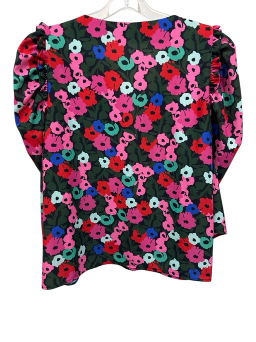 Crosby Size L  Blush pink & brown Polyester Long Sleeve V Neck Floral Top Blush pink & brown / L