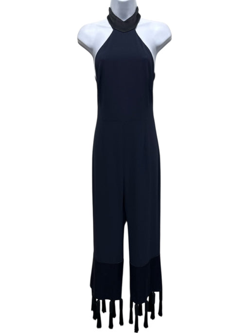 Galvan London Size 2 Navy Triacetate & Polyester Sleeveless Collar Jumpsuit Navy / 2