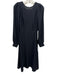 Sezane Size 34 Black Polyester Blend Tie Back Long Balloon Sleeve Back Zip Dress Black / 34
