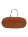 Eric Javits Orange & Gold Raffia & Leather Striped Woven Metallic Detail Bag Orange & Gold