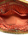 Eric Javits Orange & Gold Raffia & Leather Striped Woven Metallic Detail Bag Orange & Gold