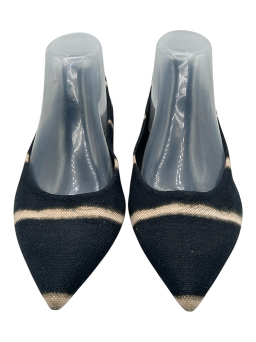 Proenza Schouler Shoe Size 39.5 Black & Cream textile upper Tie Dye Pump Flats Black & Cream / 39.5